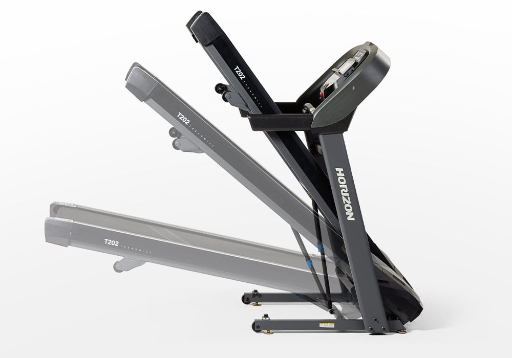 horizon treadmill folding