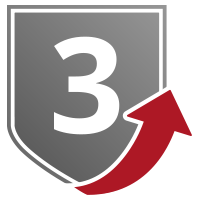 Gray badge with number 3