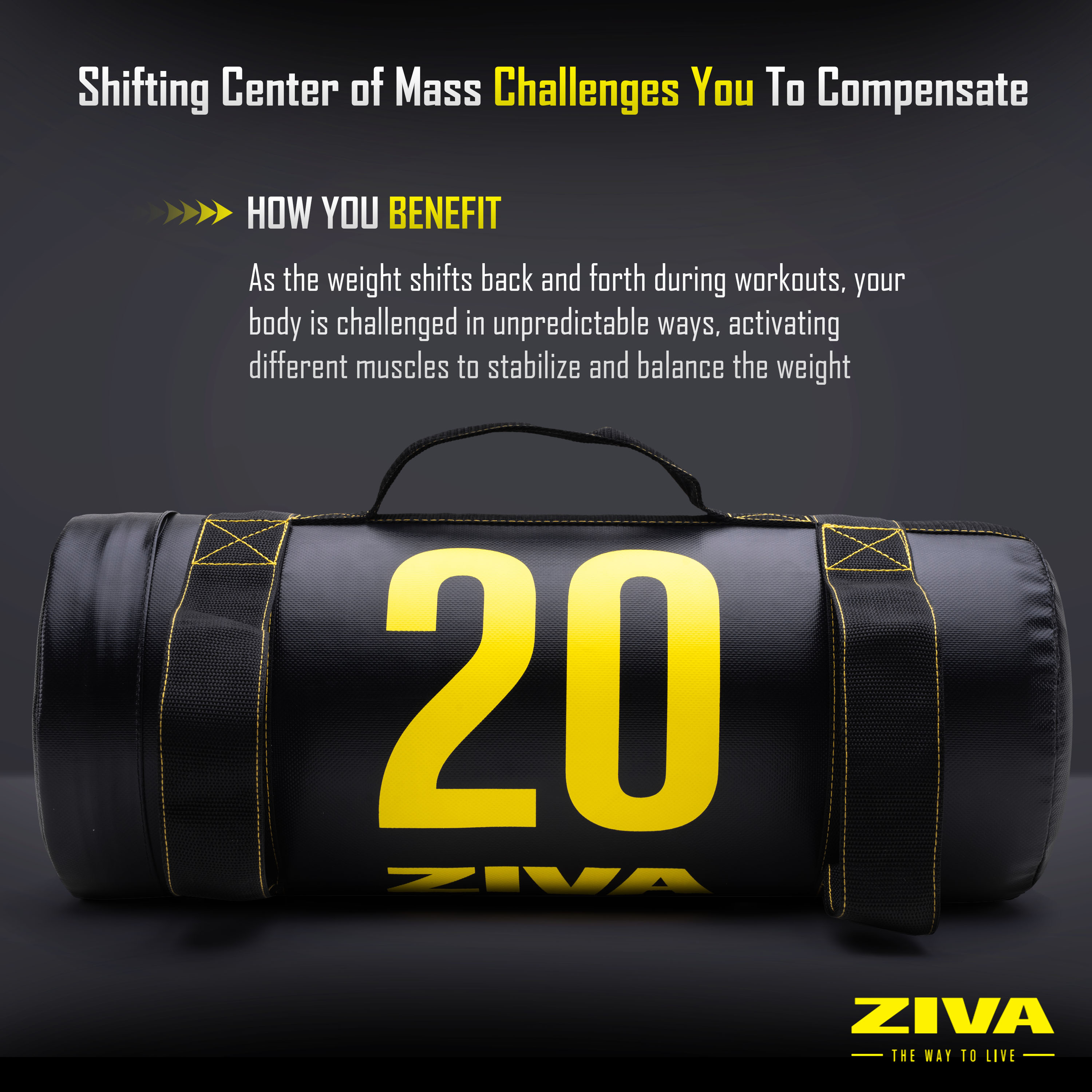 Shifting center of mass challenges you to compensate. How you benefit: As the weight shifts back and forth during workouts, your body is challenged in unpredictable ways, activating different muscles to stabilize and balance the weight.