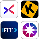 Cluster of compatible app logos