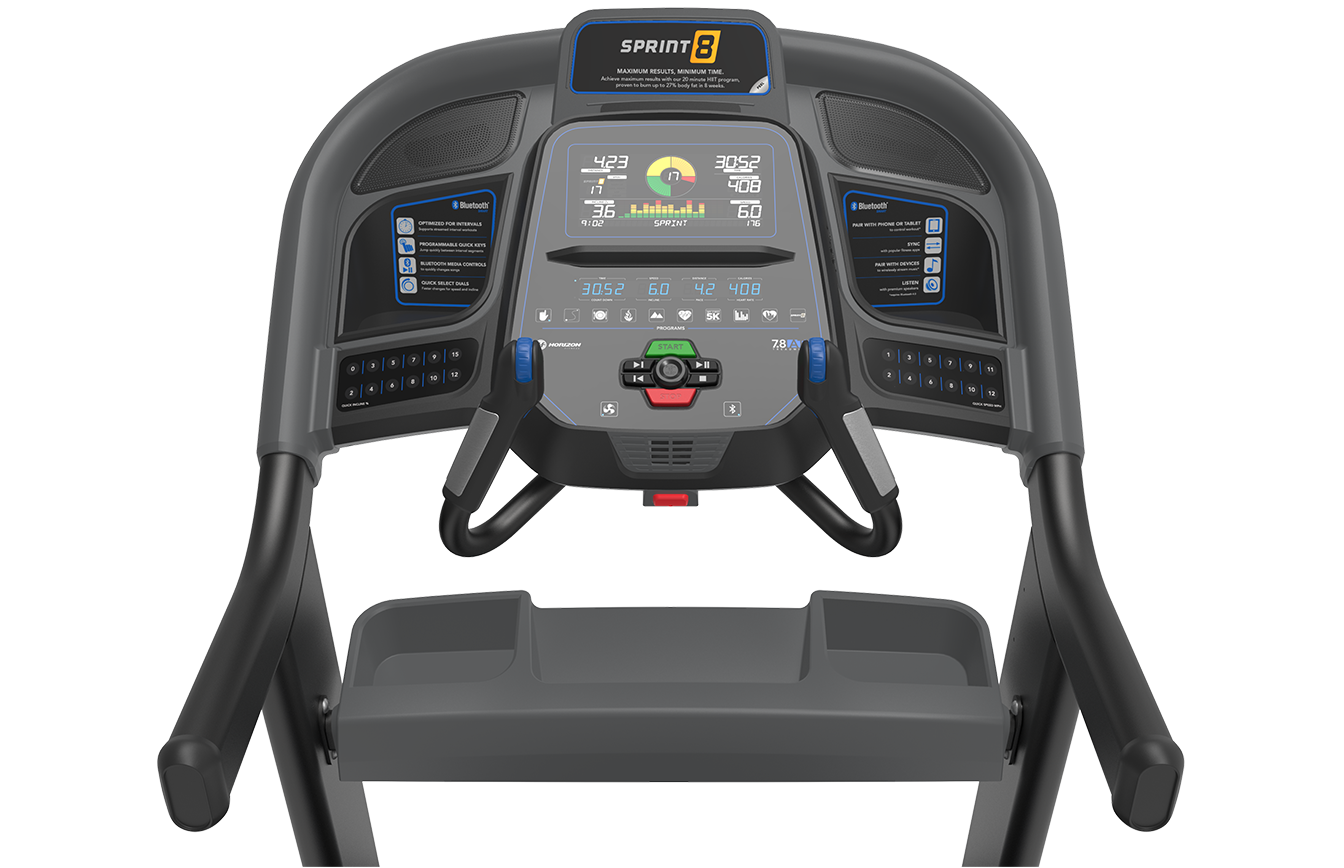 Treadmill console with Sprint 8